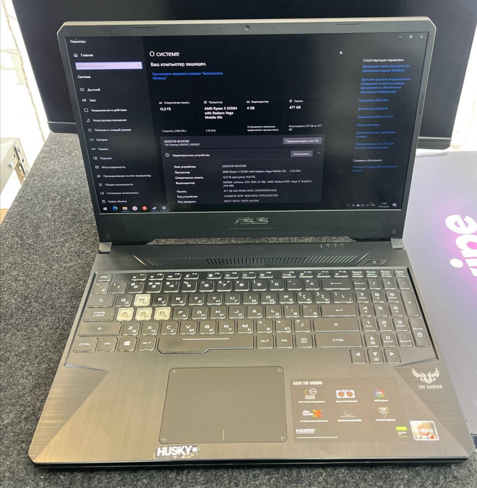 Ноутбук ASUS Tuf Gaming r5 3555h 2.1x8/12/512m2/gtx1650 4gb